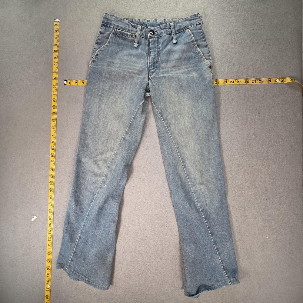Levis Jeans Mens Light Wash Blue Denim Straight‎ Distressed Pockets Fits 28x31